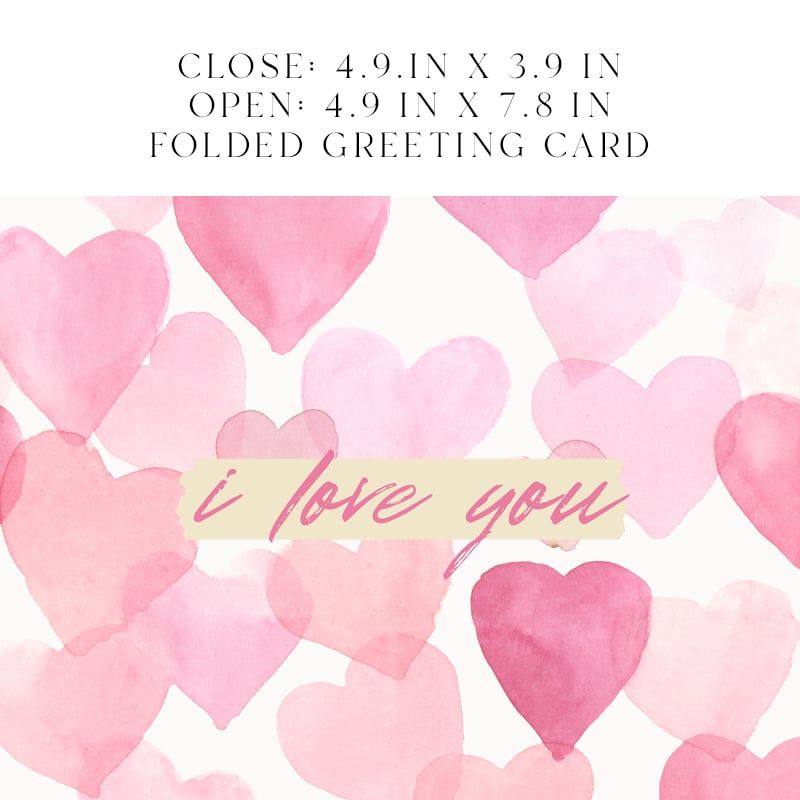 I Love You Heart Pink Card