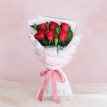 Only You (6 Red China Roses Bouquet)