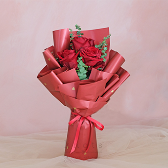 Loyal Love (3 Red Ecuadorian Rose Bouquet)