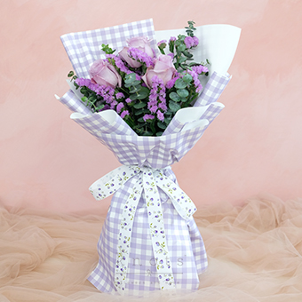 Till the End (Lilac China Roses Bouquet)