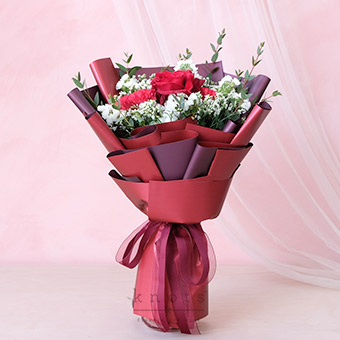 Still the One (Red Ecuadorian Rose Carnations Bouquet)