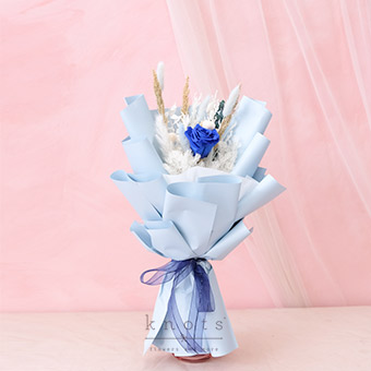 Misty (Blue Preserved Rose Bouquet)