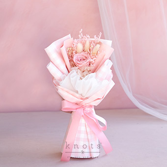 Sweet Love (Pink Preserved Rose Bouquet)