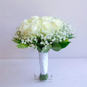 Shooting Star (White Roses Bridal Bouquet)