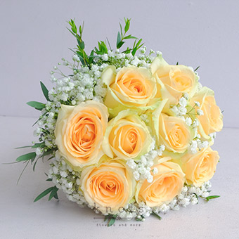 Safe Haven (Peach Roses Bridal Bouquet)