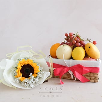 Boost Up! (Fruits & Sunflower Gift Basket)