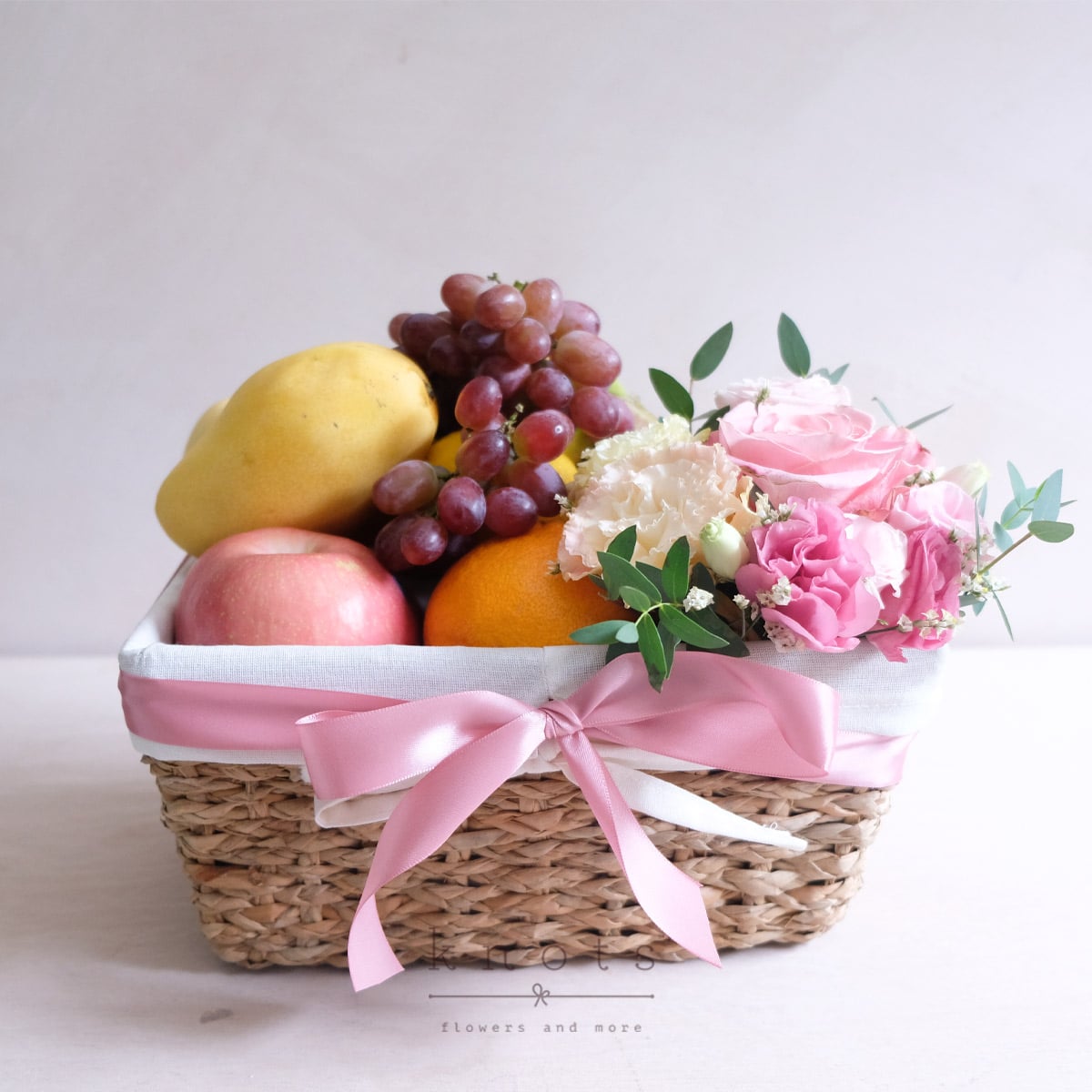 Charming Booster (Fruits and Flower Gift Basket)