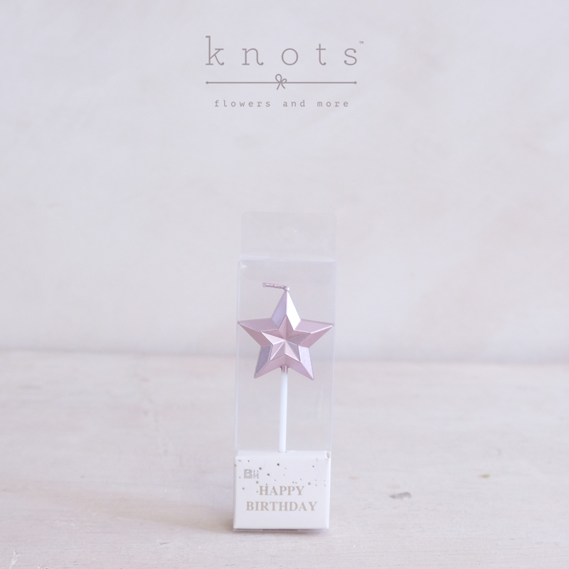Pink Star Birthday Candle