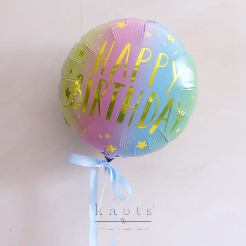 Foil Balloon Happy Birthday Pastel
