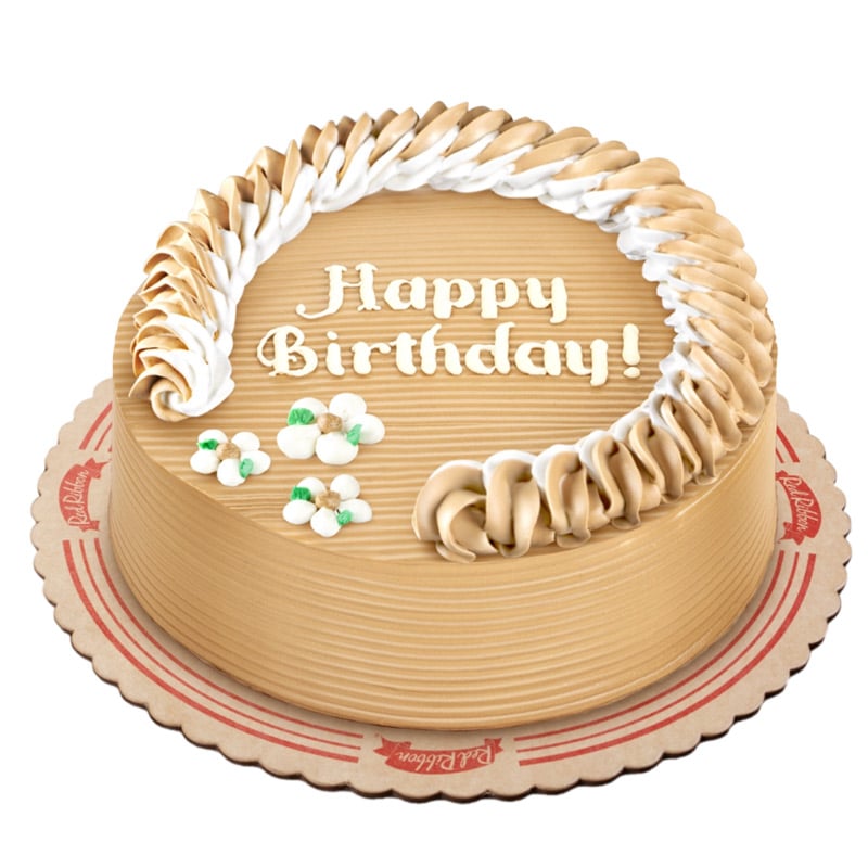 Round Creamy Caramel Dedication Cake