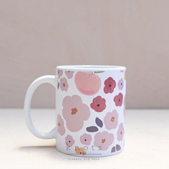 Peach Flowers Mug