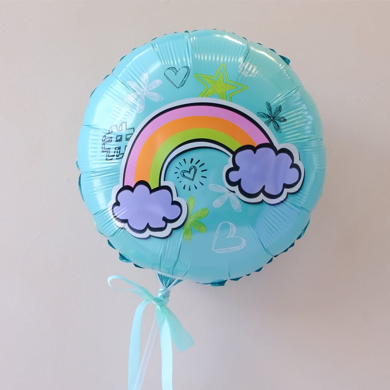 Rainbow Blues Foil Balloon