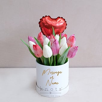 Cherished Admiration (Mixed Tulips w/ Balloon Arrangement)
