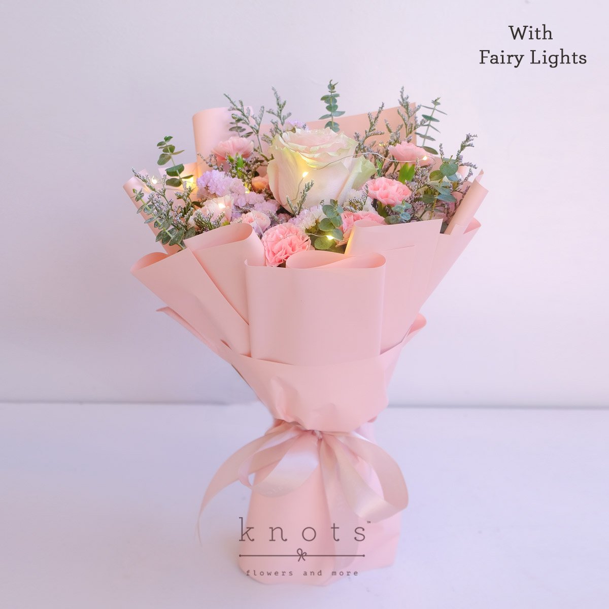 Blushing Meadow (Pink Ecuadorian Rose with Fairy Lights)