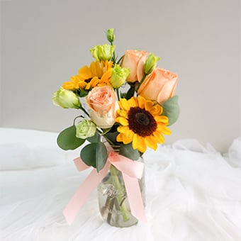 Citrus Smiles (Roses and Sunflowers)