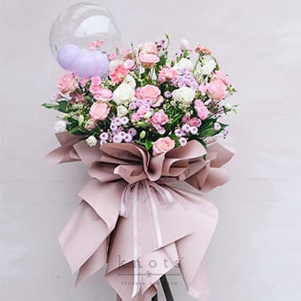 Rose Colored Intentions (Congratulatory Flower Stand)
