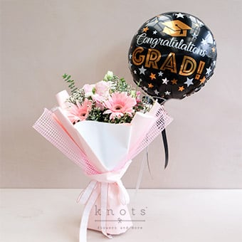Gathering of Merits (Pink Ecuadorian Rose Graduation Bouquet)