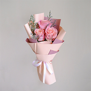 Reticent Demure (Pink Ecuadorian Roses Bouquet)