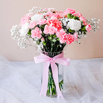 Adored One (Pink & White Carnations Arrangement)