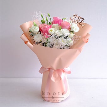 Sweet Celebrations (Pink Ecuadorian Rose Birthday Bouquet)
