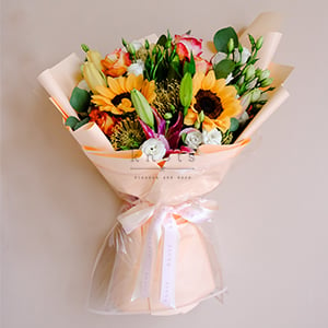 Alba (Sunflower and Lilies Bouquet)