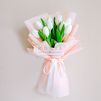 Tender Hearted (White Tulips Bouquet)