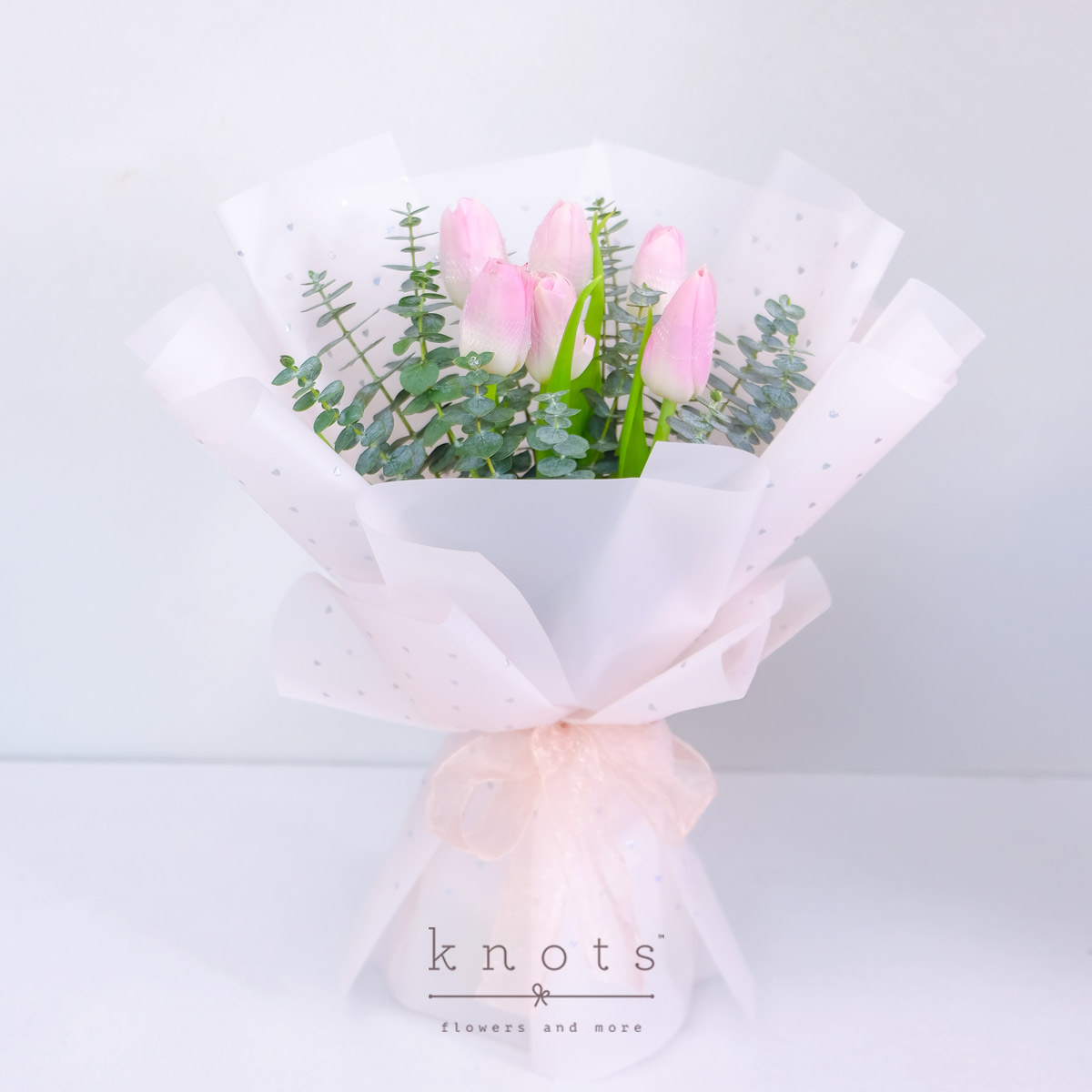 Sweetheart Serenade (6 stalks Pink Tulips Bouquet)