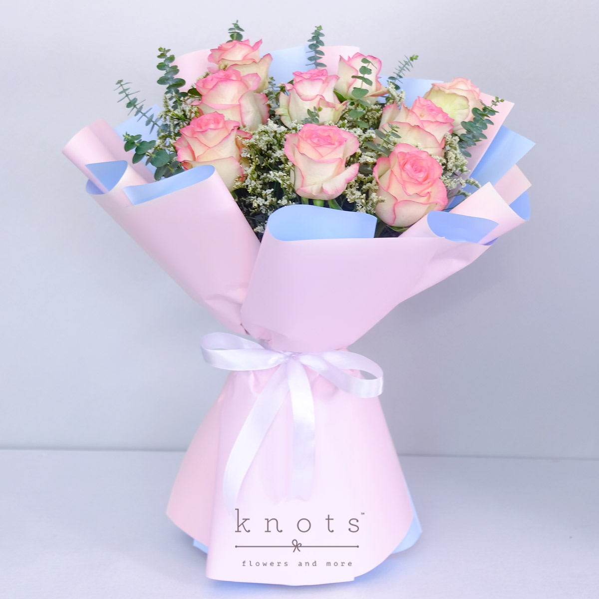 Whispers of Love (9 stalks Two Toned Pink Roses Bouquet)