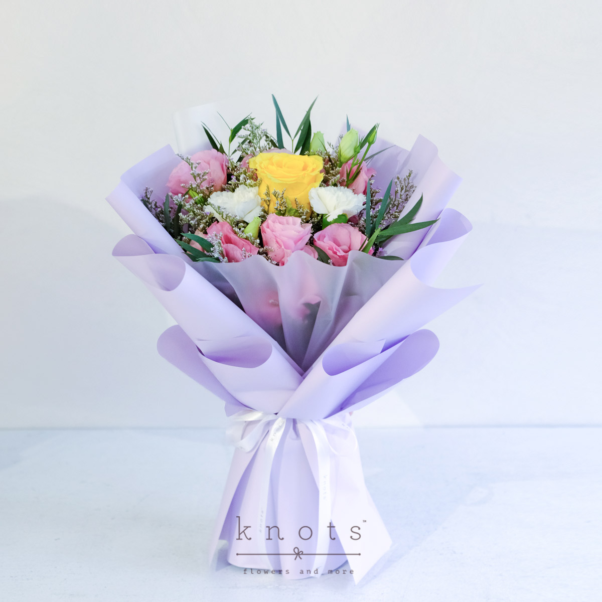 Always Charming (Yellow Rose and White Carnations Bouquet)