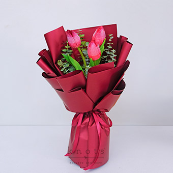 Velvet Kisses (Red Tulips Bouquet)