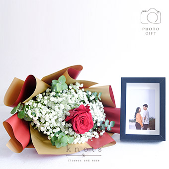 Forever in Bloom (Red Ecuadorian Rose Bouquet with Photo Gift)