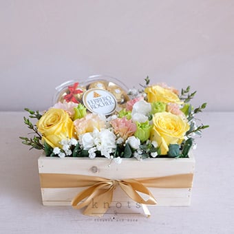 Beneath Blooms (Flowers & Chocolates Arrangement)