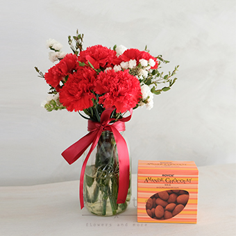 Sweet As You (Red Carnations and Chocolates)