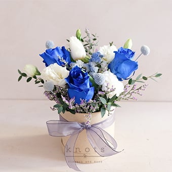Bloom in Blue (Blue Ecuadorian Roses Arrangement)