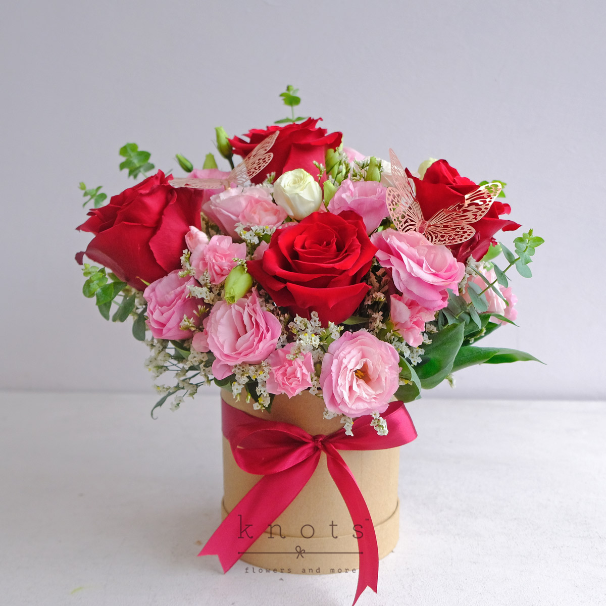 Butterfly Kiss (Red Ecuadorian Rose Arrangement)