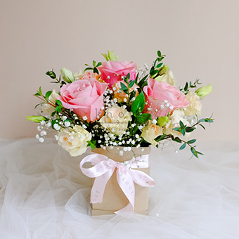 Exquisite Loveliness (Pink Roses Arrangement)