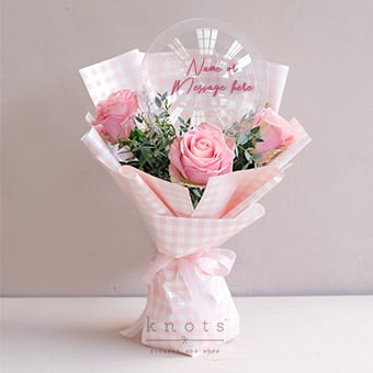Lana (Pink Ecuadorian Roses with Balloon)