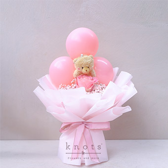 Fuzz and Warmth (Pink Ecuadorian Rose w/ Balloons)