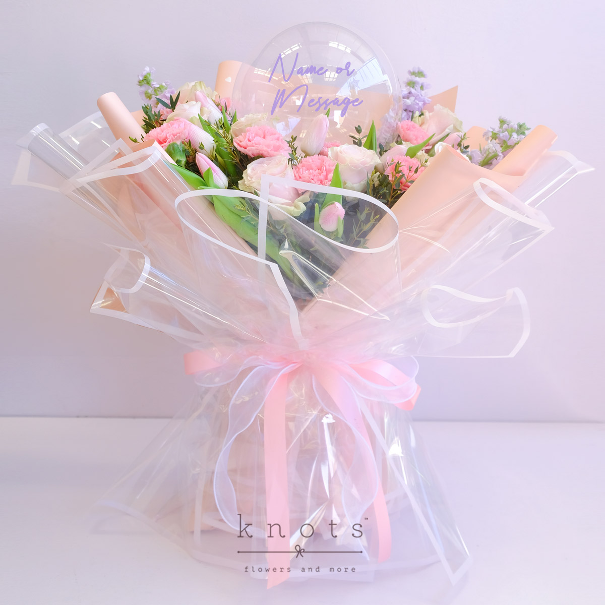 Petal Pop (Ecuadorian Rose, Tulips, and Carnation Bouquet with Balloon Arrangement)