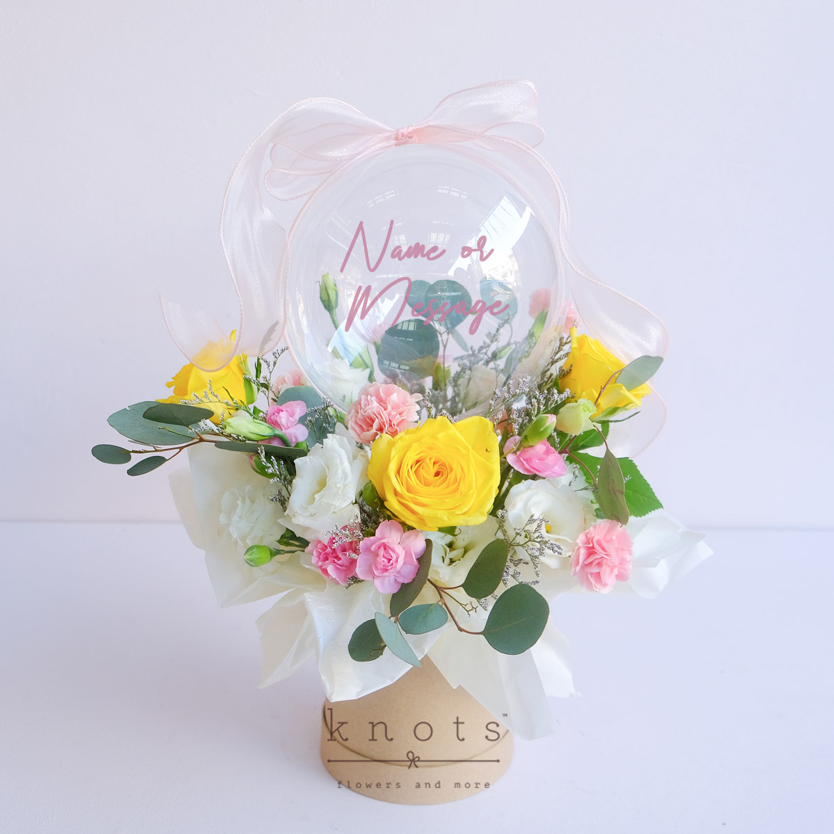 Heartstrings (Yellow Rose Arrangement with Balloon)