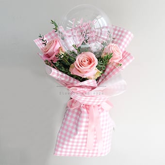 Roses with Balloon Bouquet
