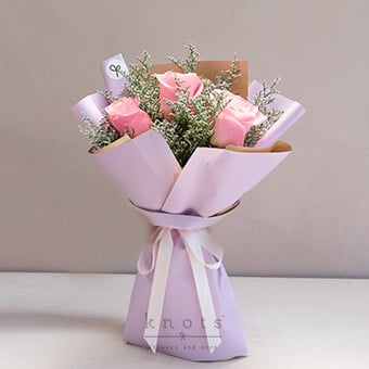 Reticent Demure (Pink Ecuadorian Roses Bouquet)