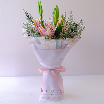 Prismatic Glimmer (Pink Lilies Bouquet)