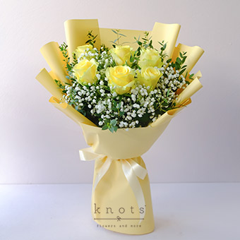 Happy As Can Be (6 Yellow Roses Bouquet)