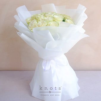 Purely Soothing (21 White Ecuadorian Rose Bouquet)
