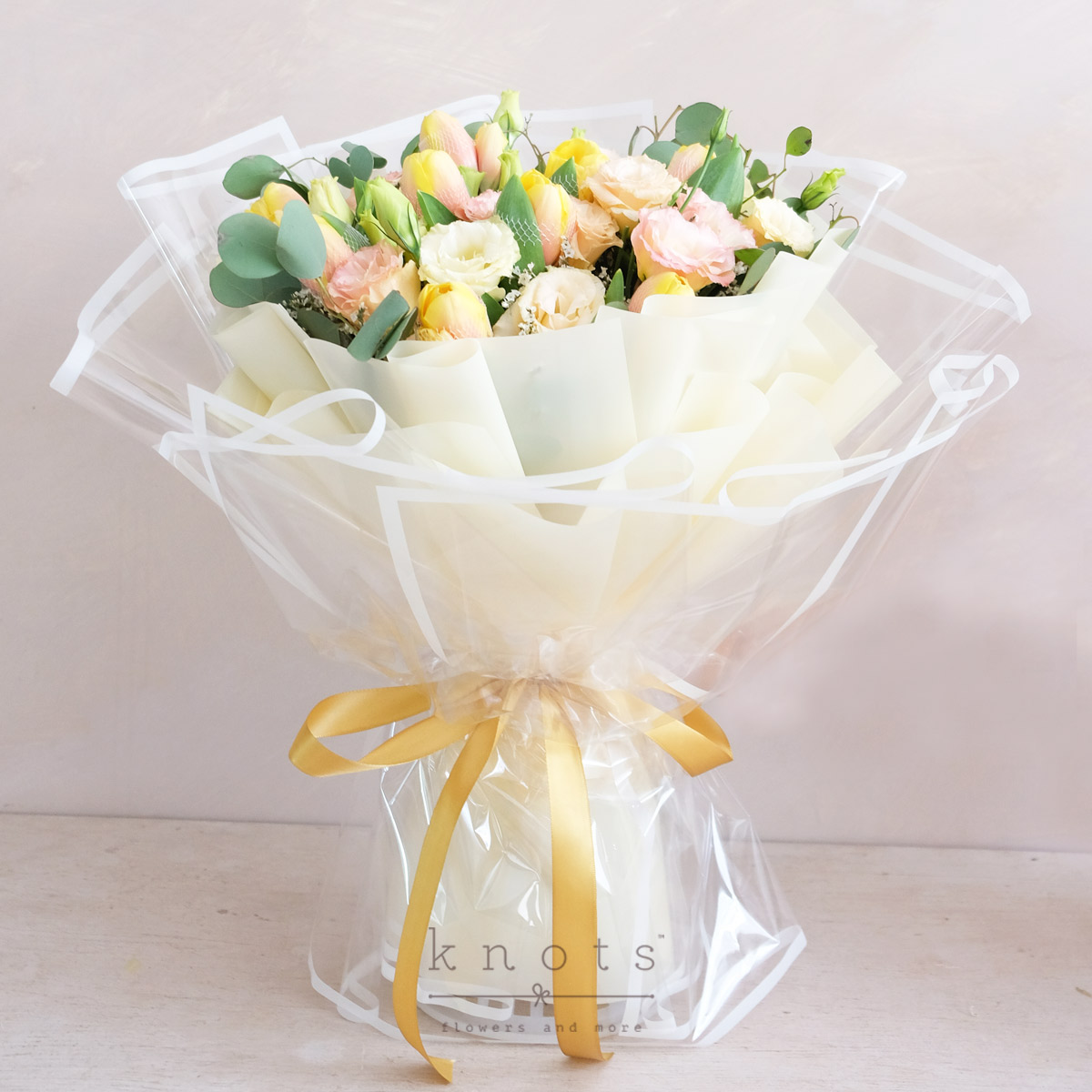 Cheerful Girl (Yellow Orange Tulips Bouquet)