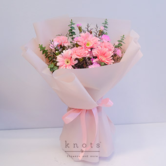 Chantal (Pink Gerbera & Carnations Bouquet)