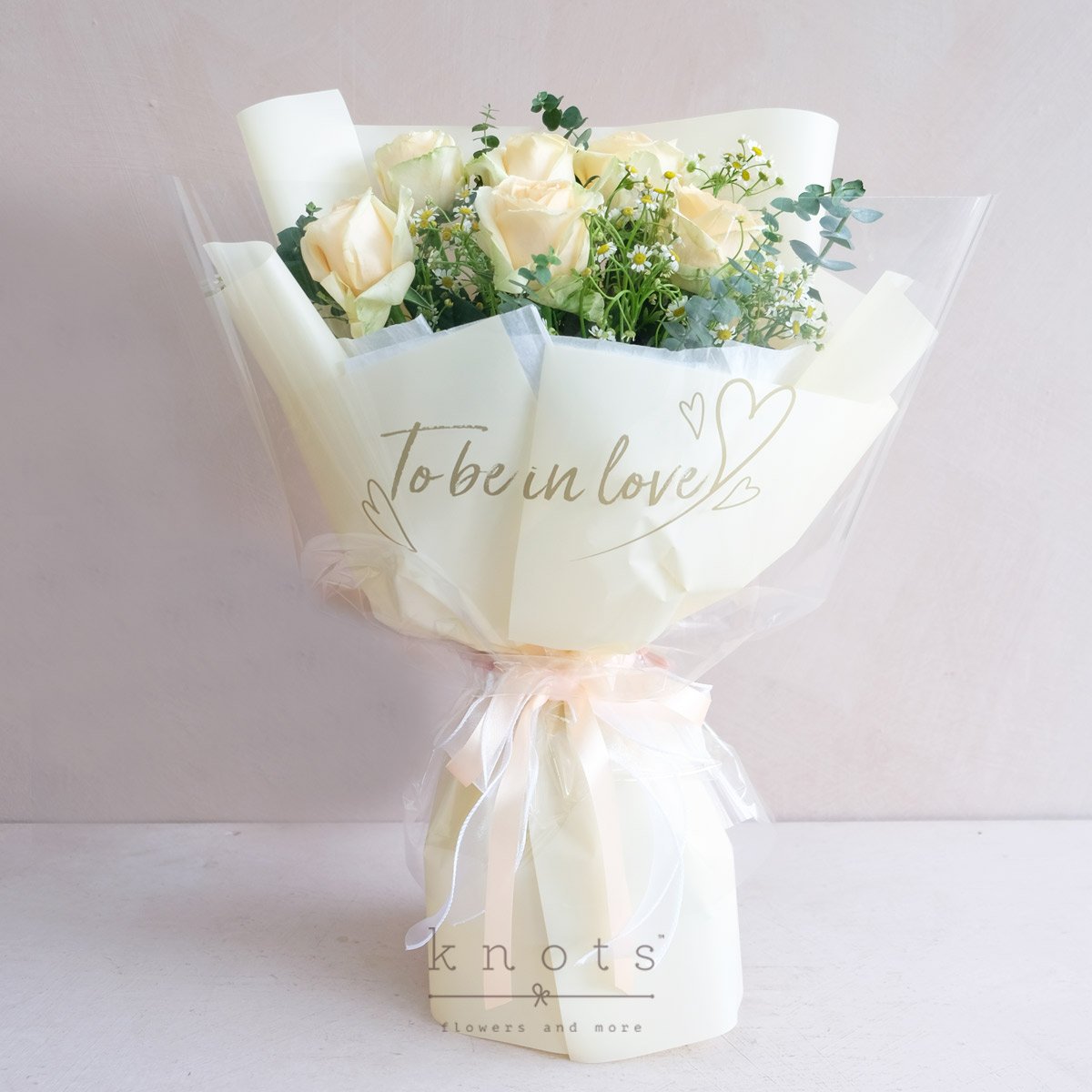 Head Over Heels (6 Peach Roses Bouquet)