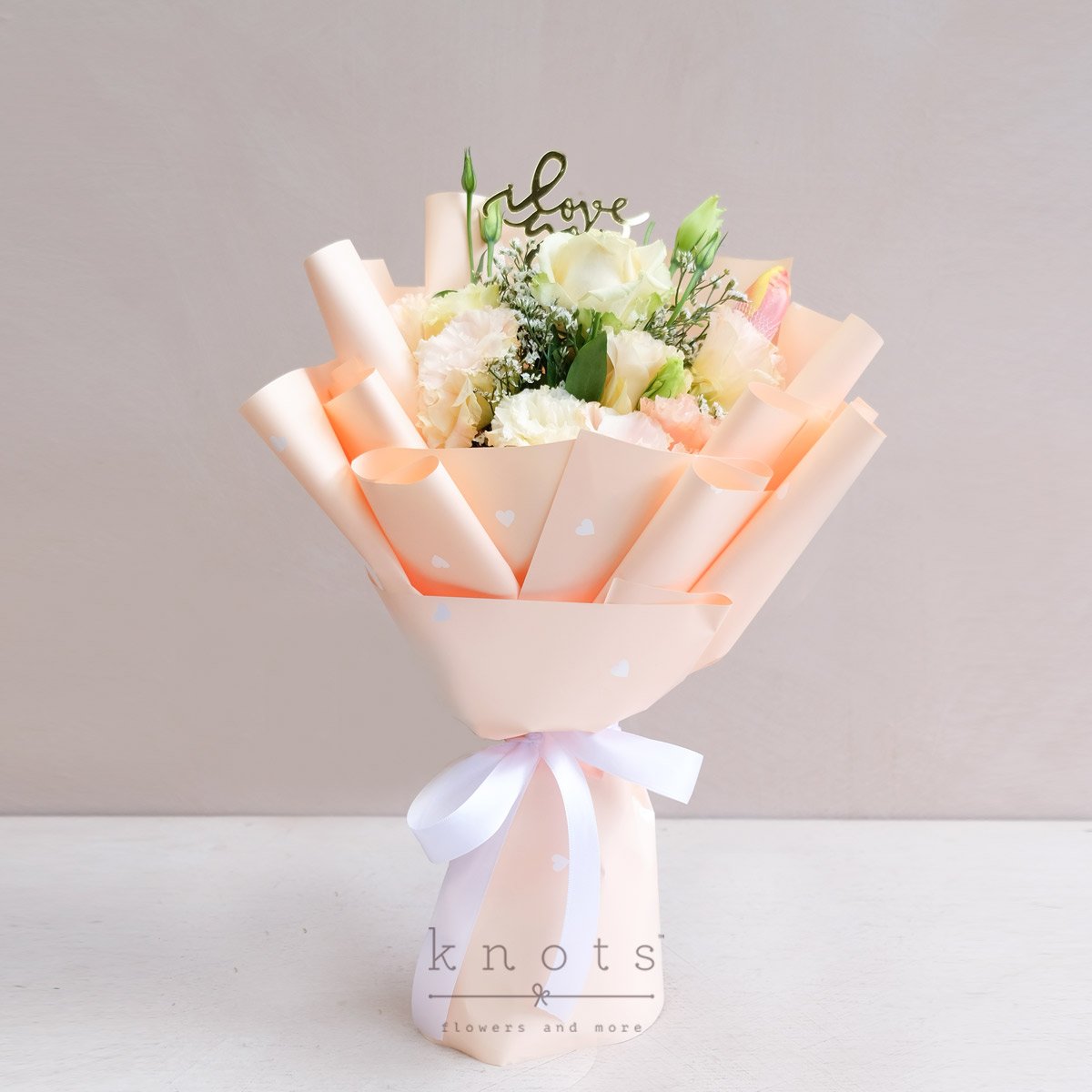 April (Peach Rose Bouquet)