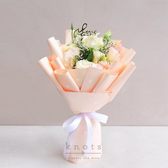 April (Peach Rose Bouquet)